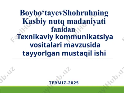 texnikaviy kommunikatsiya vositalari — PPTX