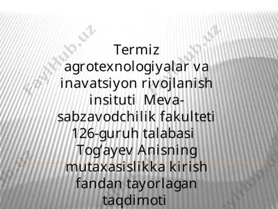 qishloq xo‘jalik mahsulotlarini saqlash va dastlabki qayta ishlashning ahamiyati — PPTX