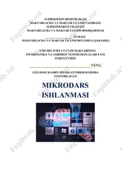 masofadan ishlash: sport va tibbiyotda texnologiyalar — DOCX