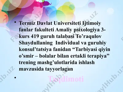 ertak terapiyasi — PPTX