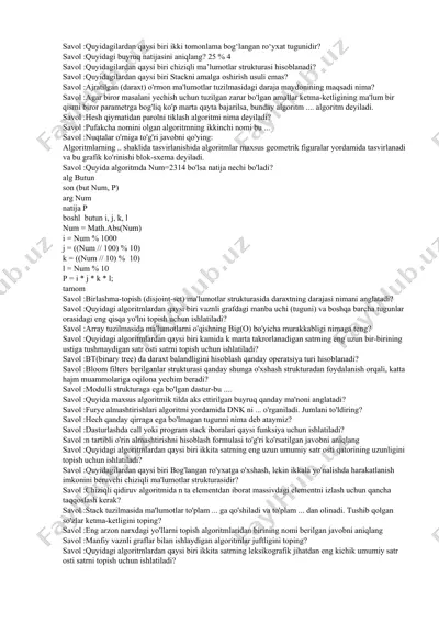 algoritm va dasturlash — DOCX