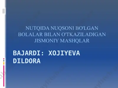 jismoniy mashqlar — PPTX