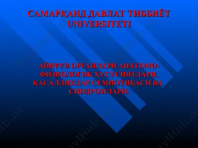 айирив органлари анатомо-физиологик хусусиятлари. касалликлар семиотикаси ва синдромлари — PPT
