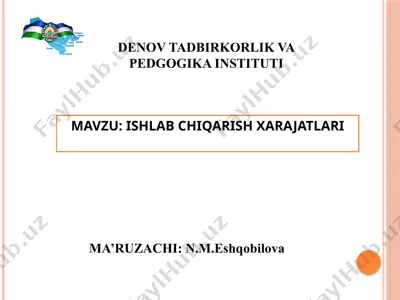 ishlab chiqarish xarajatlari — PPTX