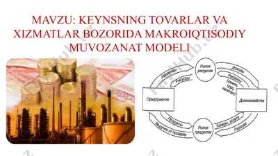 keynsning tovarlar va xizmatlar bozorida makroiqtisodiy muvozanat modeli — PPTX