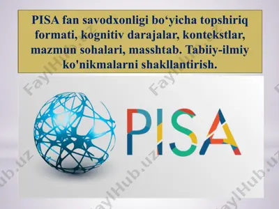 pisa fan savodxonligi bo‘yicha topshiriq formati — PPTX