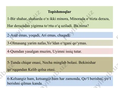 topishmoqlar — PPTX