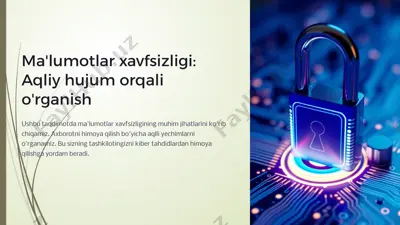 ma'lumotlar xavfsizligi: aqliy hujum orqali o'rganish — PPTX