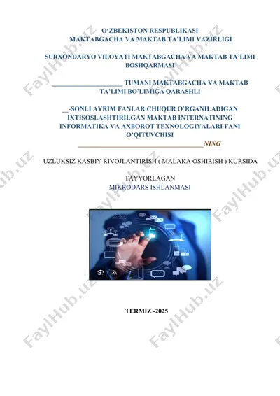 mobil qurilmalar va ularning imkoniyatlari — DOCX