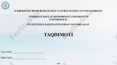 ozarbayjon davlatining investatsiya tahlili — PPTX
