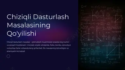 chiziqli dasturlash masalasining qo'yilishi — PPTX
