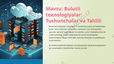 bulutli texnologiyalar: tushunchalar va tahlili — PPTX