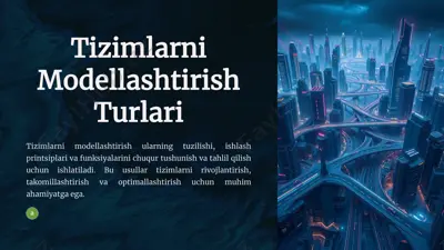 tizimlarni modellashtirish turlari — PPTX