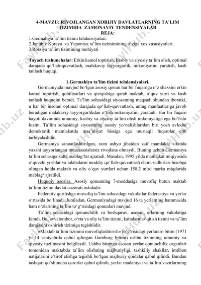 germahiya ta’lim tizimi tehdensiyalari — DOCX