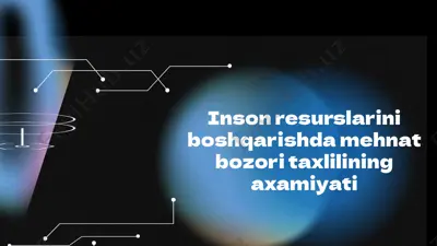inson resurslarini boshqarishda mehnat bozori tahlili — PPTX