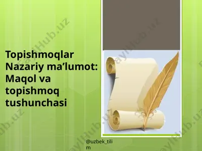 topishmoqlar — PPTX