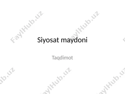 siyosat maydoni taqdimoti — PPTX