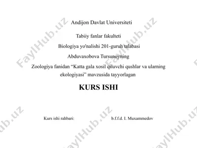 kattagalaxosilqiluvchi qushlar va ularning ekologiyasi — PPTX