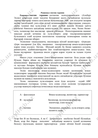 рационал-эмотив терапия — DOC