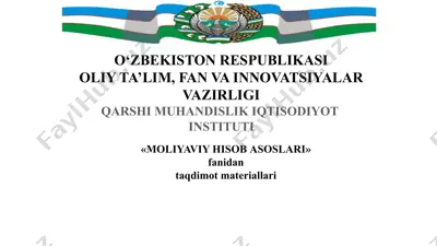 moliyaviy hisobotlar — PPTX