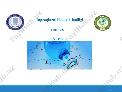 tuproqlarni biologik faolligi — PPT