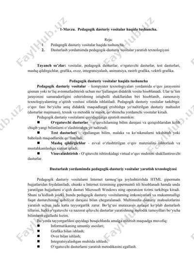 pedagogik dasturiy vositalar haqida tushuncha — DOCX