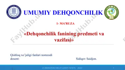 dеhqonchilik — PPTX