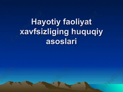 hayotiy faoliyat xavfsizligi — PPT