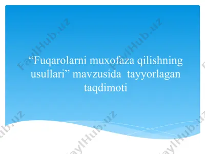 fuqarolarni muhofaza qilishning usullari — PPTX
