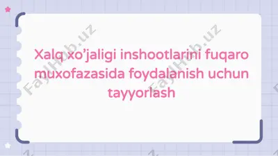 fuqaro mudofaasi uchun ob'ektlar tayyorlash — PPTX
