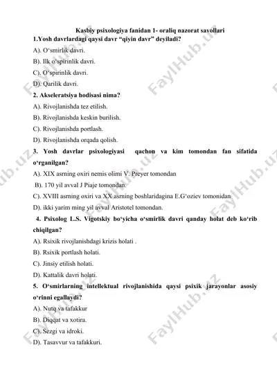 kasbiy psixologiya fanidan 1- oraliq nazorat savollari — DOCX