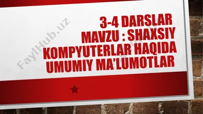 shaxsiy kompyuterlar — PPTX