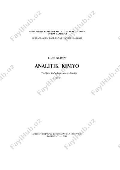 tibbiyot kollejlari uchun darslik — DOCX