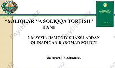 jismoniy shaxslardan olinadigan daromad solig'i — PPTX