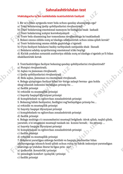 teatrlash faoliyati — DOCX