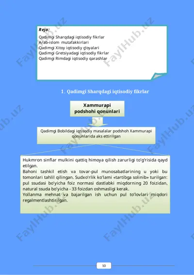 qadimgi sharqdagi iqtisodiy fikrlar — DOC