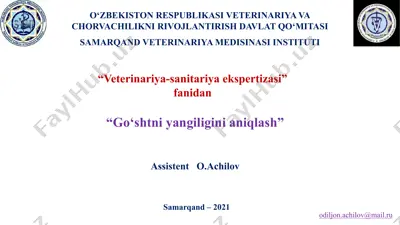 “go‘shtni yangiligini aniqlash” — PPTX