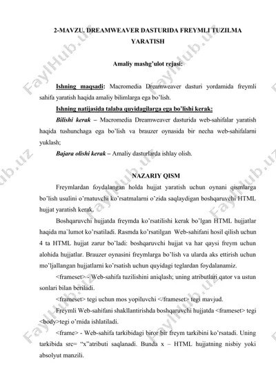 dreamweaver dasturida freyml — DOCX