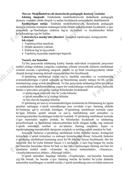 modellashtiruvchi dasturlarda pedagogik dasturiy vositalar — DOCX