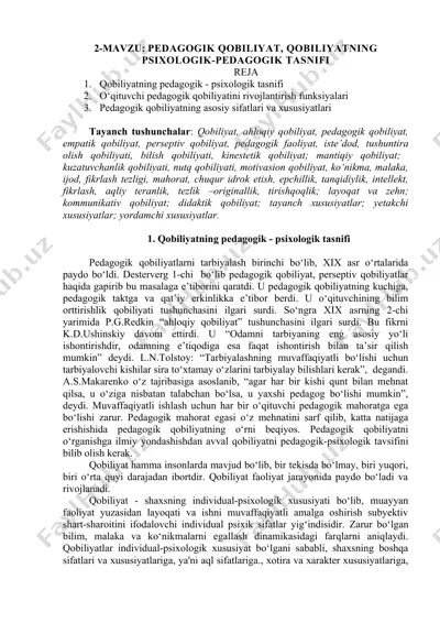 pedagogik qobiliyat — DOC