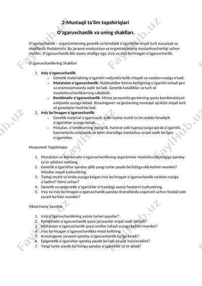 mustaqil ta'lim topshiriqlari — DOCX