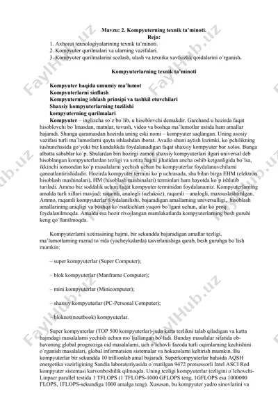 kompyuterning texnik ta’minoti — DOCX