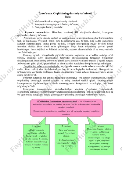 o‘qitishning dasturiy ta’minoti — DOC