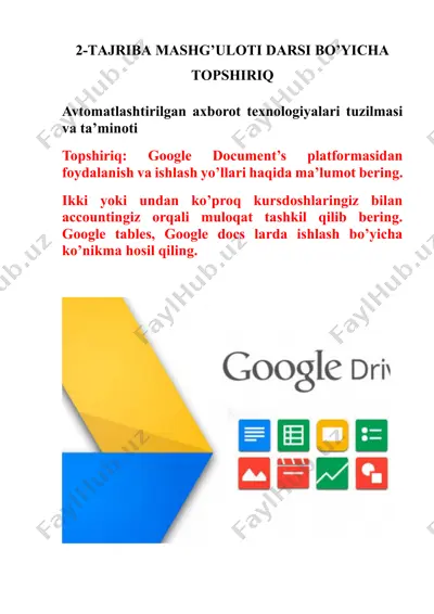 avtomatlashtirilgan axborot texnologiyalari — DOCX
