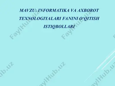 informatika o’qitish metodikasi — PPT