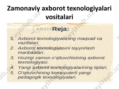 zamonaviy axborot texnologiyalari va vositalari — PPTX