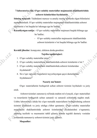 o'quv-uslubiy materiallar majmuasi shakllantirish — DOCX