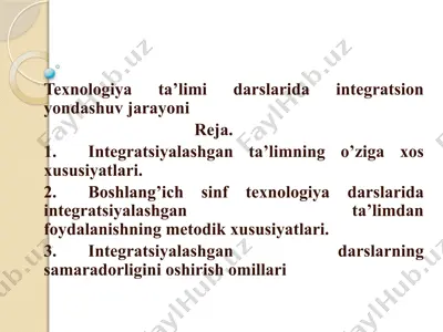 integratsiya to'g'risida fanlar integratsiyalashgan ta'lim dasturlari darslarida — PPTX
