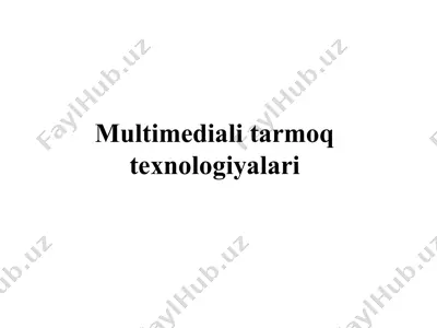 multimediali tarmoq texnologiyalari — PPTX
