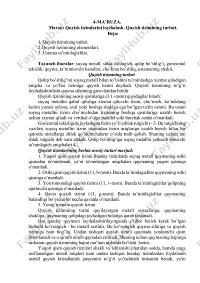 quyish tizimlari loyihalash — DOCX